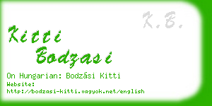 kitti bodzasi business card